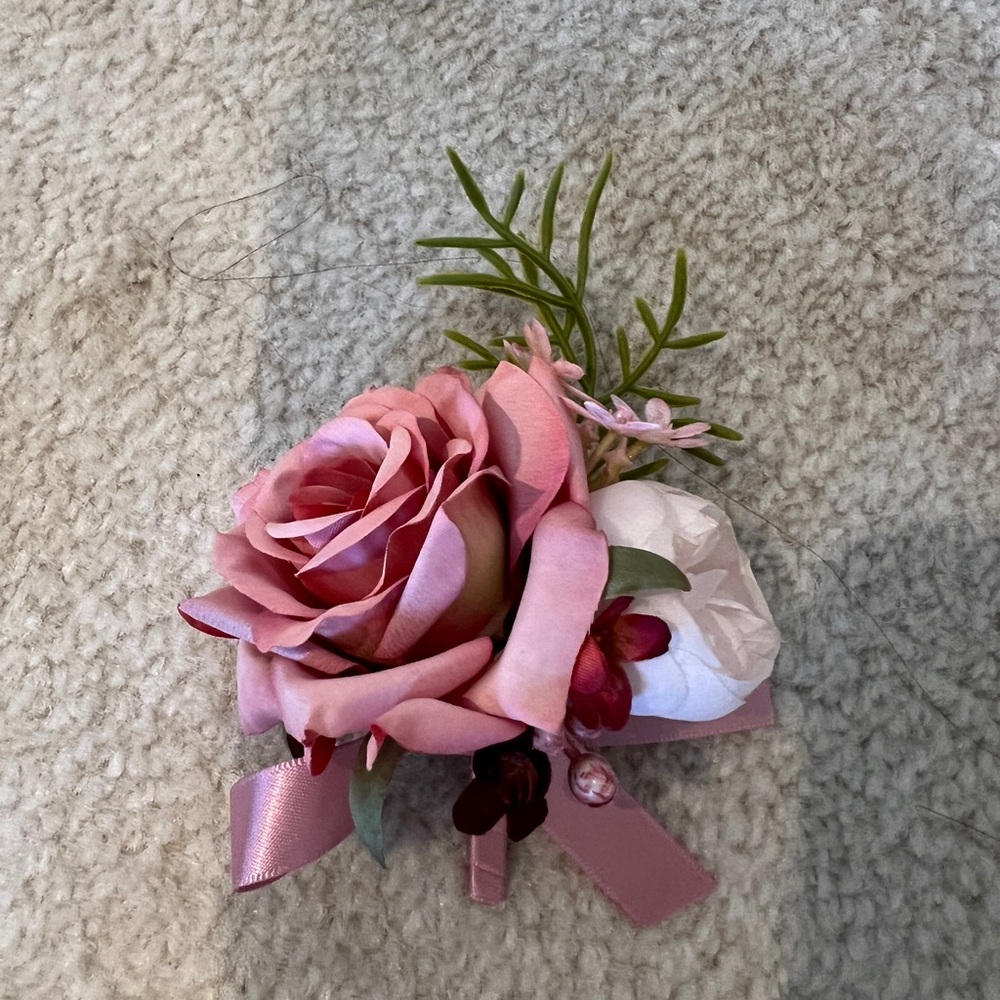 Elegant Pink Floral Corsage and Boutonnière